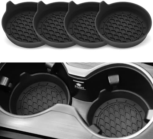 Car Cup Holder Coaster, Pack of 4, Silicone Cup Holder Insert, Universal Non-Slip Cup Holders, Car Accessories Interior for Women and Man 4 Pack Pink