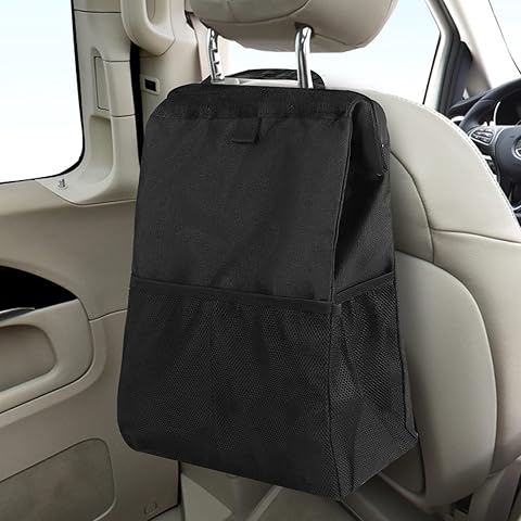 Car Trash Can, Foldable Trash Can Collapsible Hanging Trash Bag for Car Seat, 2 Gallons Leakproof Garbage Bags, Cars Must Haves Interior Accessories Essentials