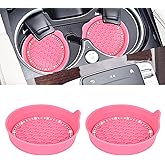 Car Cup Holder Coaster, Pack of 4, Silicone Cup Holder Insert, Universal Non-Slip Cup Holders, Car Accessories Interior for Women and Man 4 Pack Pink